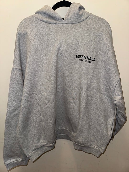 Fear Of God Essential Light Heather Oatmeal Hoodie Size XS