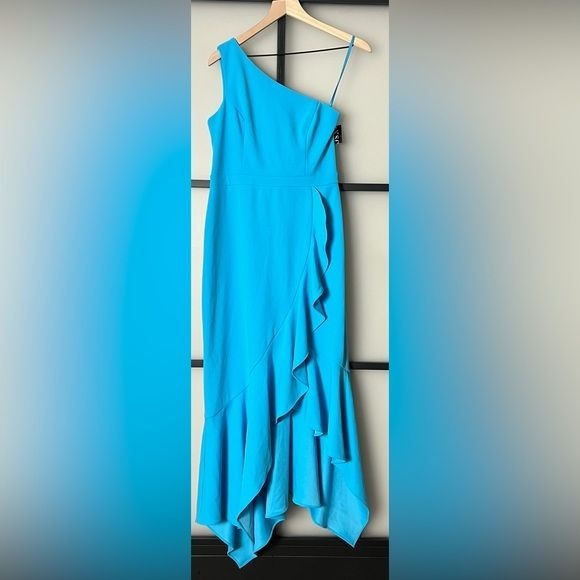 NWT XSCAPE Women's One-Shoulder High-Low Dress Size 8