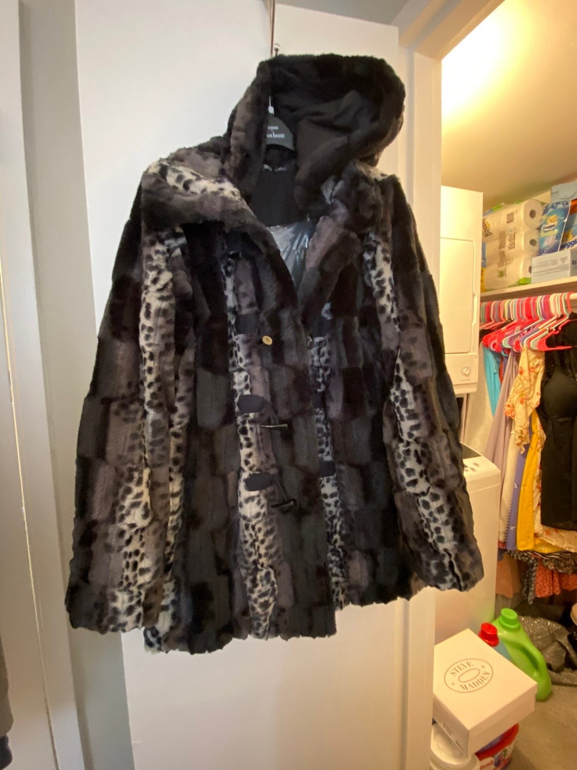 Dennis Basso Faux Fur Reversible Water resistant coat NWT