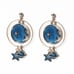 Blue star planet earrings small fresh ins net red long tassel asymmetric earring