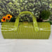 Vintage Green Faux Crocodile Water Wine Liquor Bottle Tote Bag Patent Leather