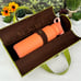 Vintage Green Faux Crocodile Water Wine Liquor Bottle Tote Bag Patent Leather