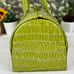 Vintage Green Faux Crocodile Water Wine Liquor Bottle Tote Bag Patent Leather