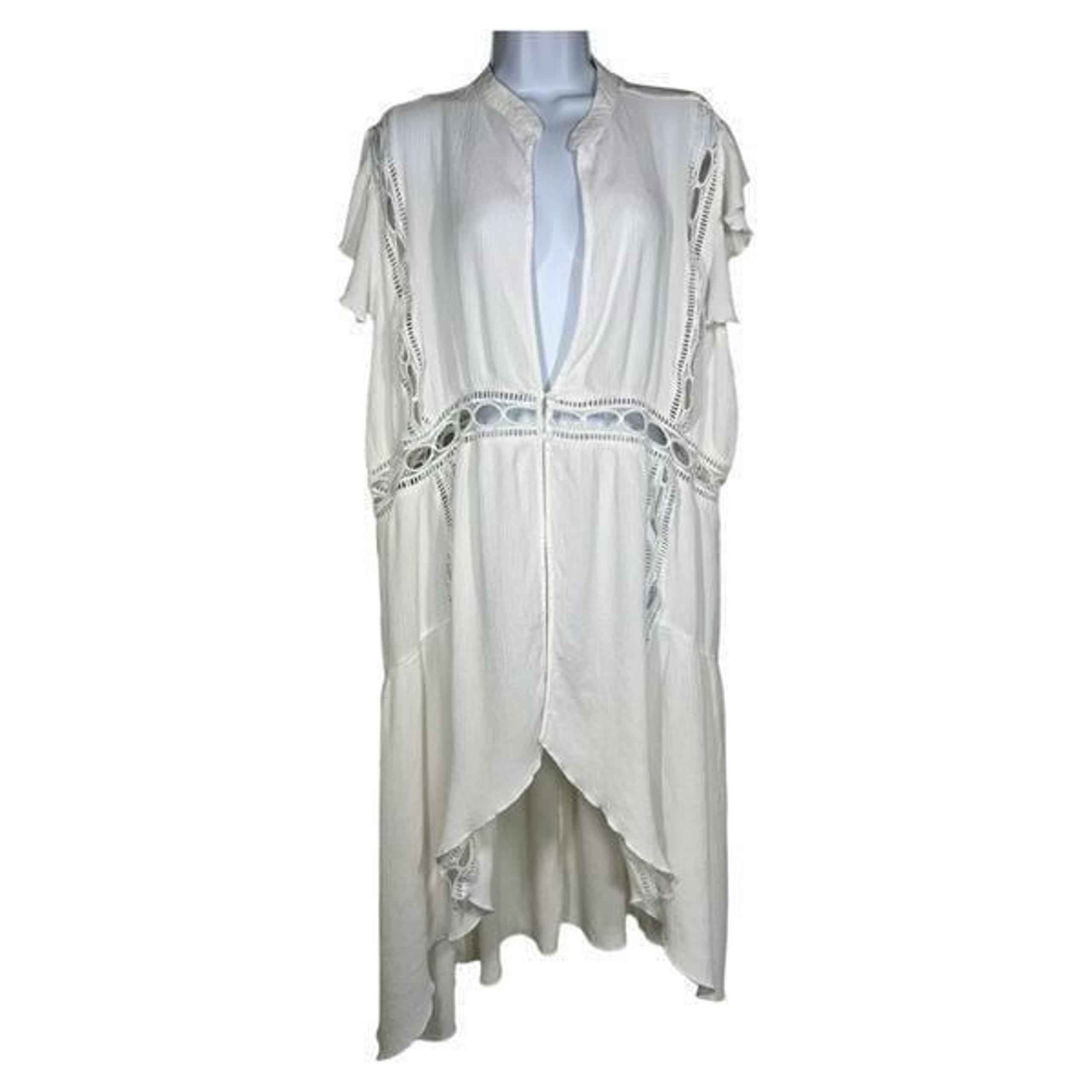 Rue+ Plus Size 3X Ivory Rayon Gauze Maxi Dress Coverup/Dress