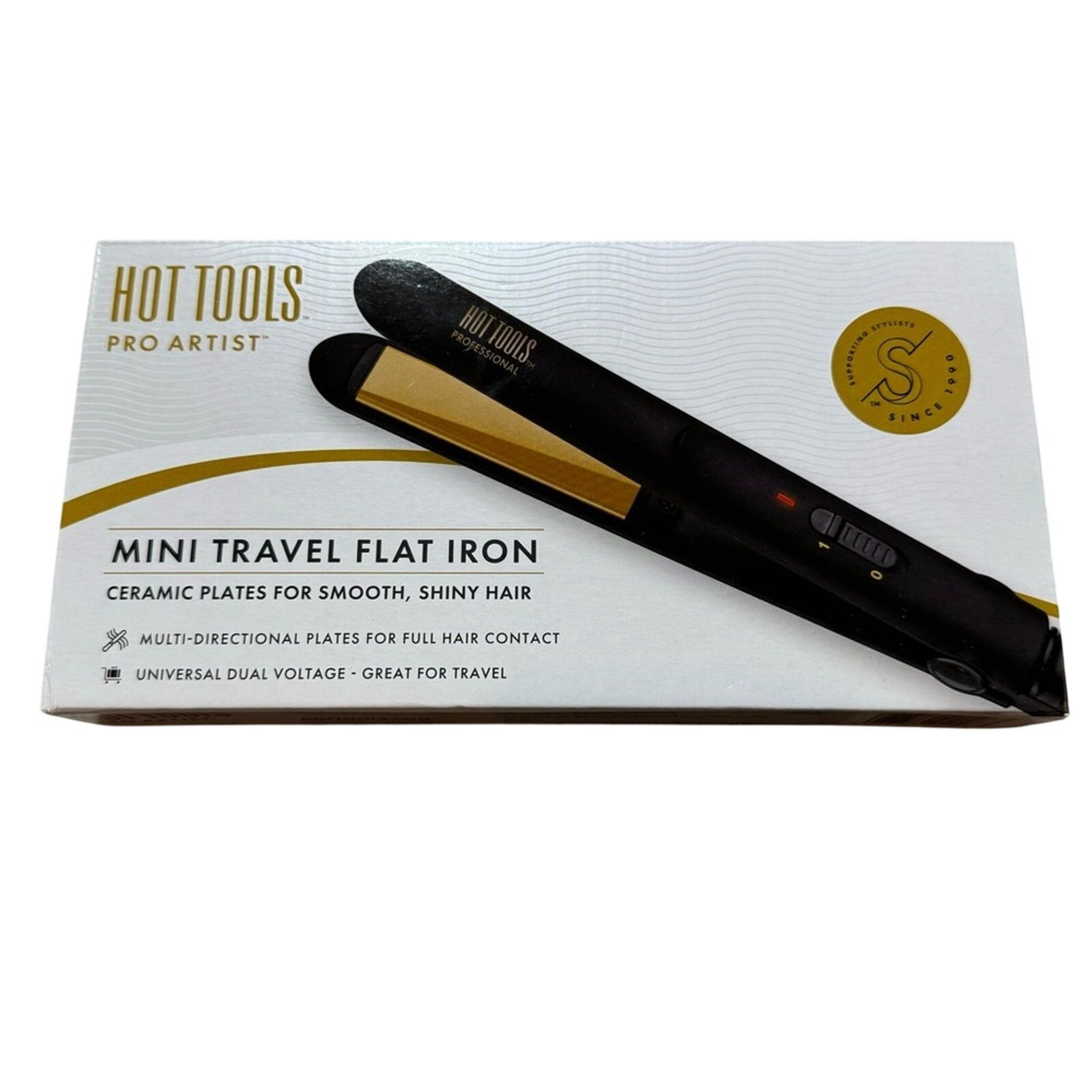 New Hot Tools Pro Artist Mini Travel Flat Iron w/ 8’ Cord, Lock/Unlock