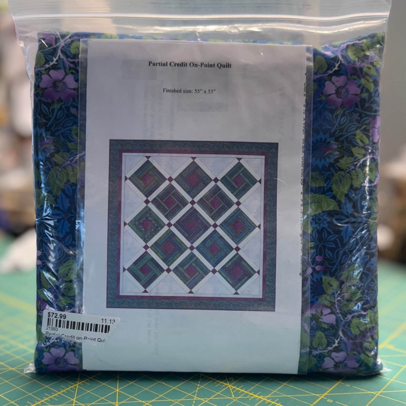 Partial Credit On Point 55x55 Quilt Kit