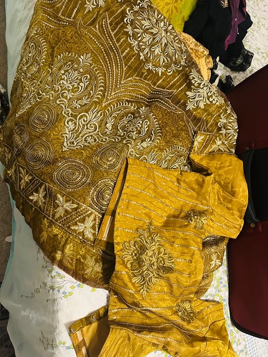 Eid outfit Organza Saree with size 37 blouse brand new