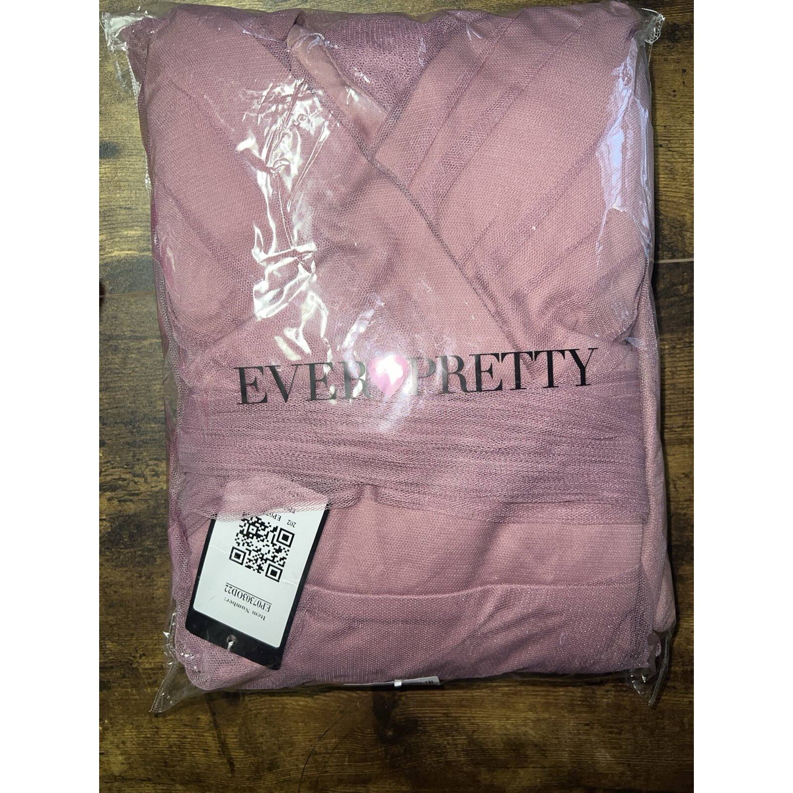 NWT Ever-Pretty Floor Length Sleeveless Tulle Bridesmaid Dresses Blush Pink US22