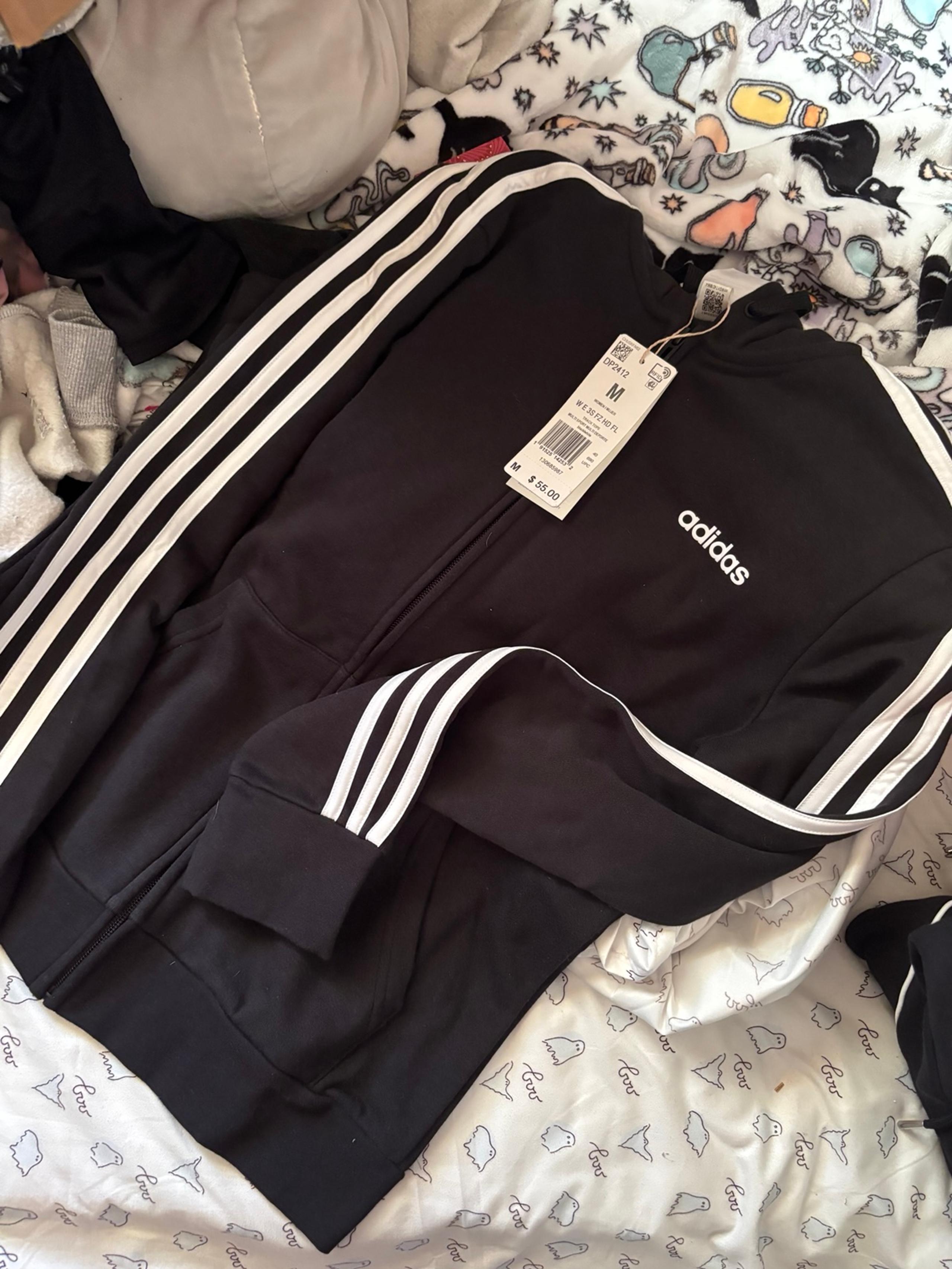 Adidas black full zip sweater