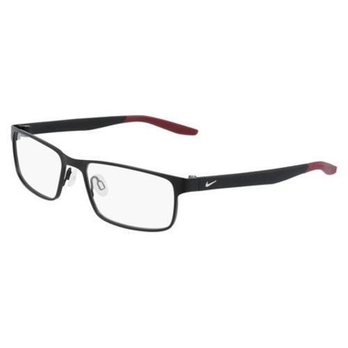 NEW NIKE 8131 012 Satin Black & Dark Beetroot Eyeglasses 53mm with Nike Case