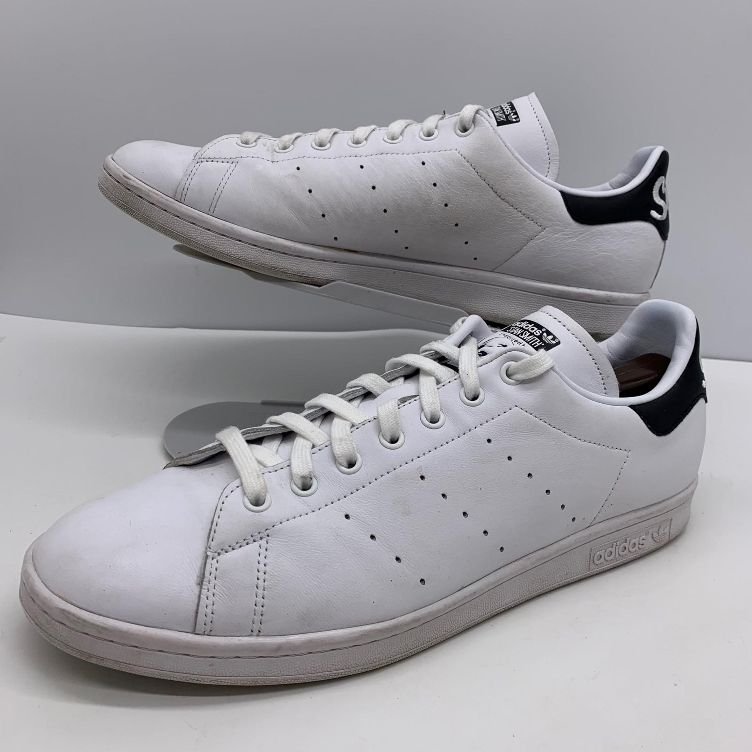 Adidas Stan Smith Sneakers Mens 13 White Leather Low Casual Fashion Shoes EE5818