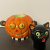 Halloween Cat and Pumpkin Salt and Pepper Shakers