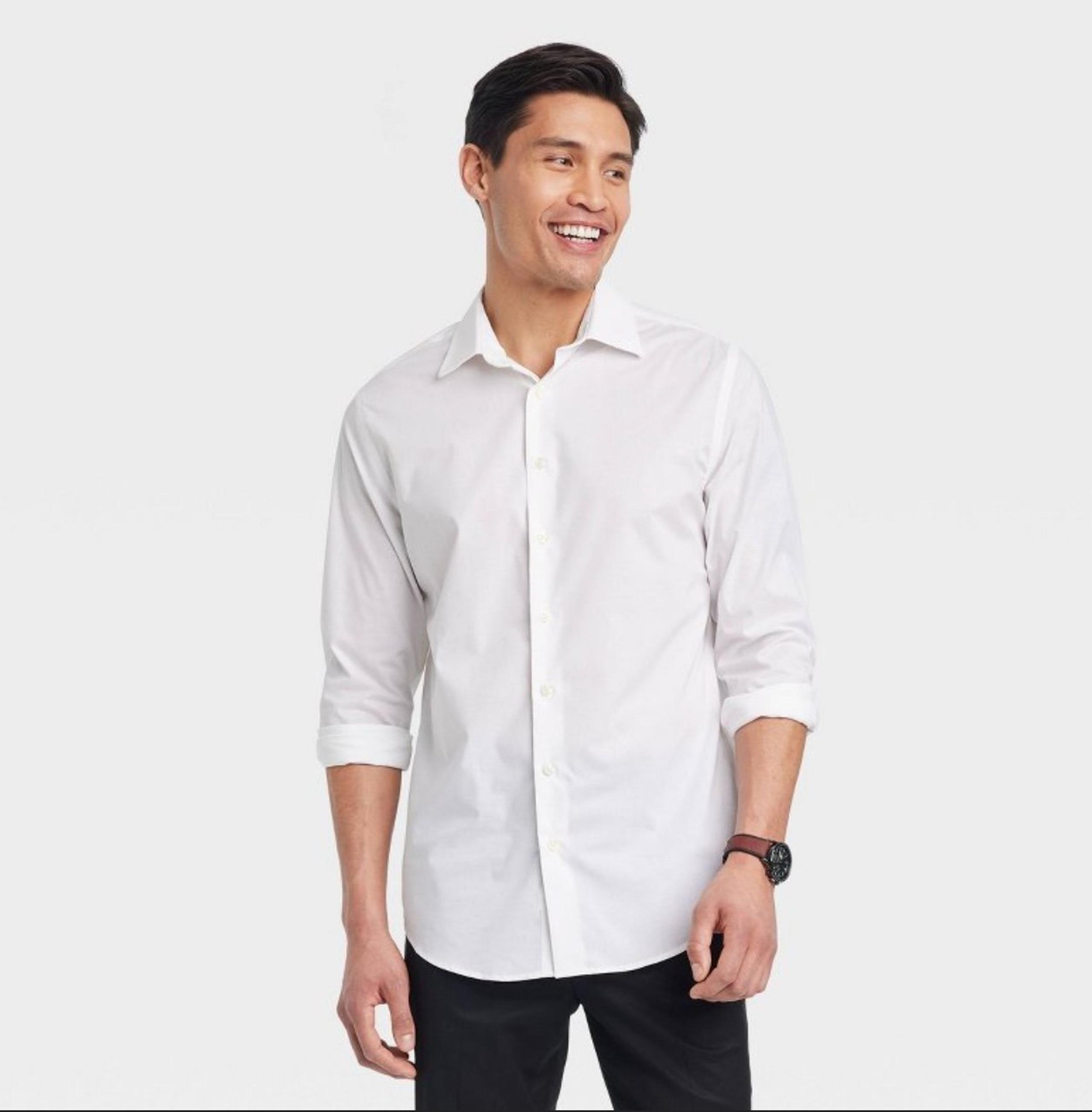 Goodfellow & co men’s performance long sleeve button down dress shirt L**
