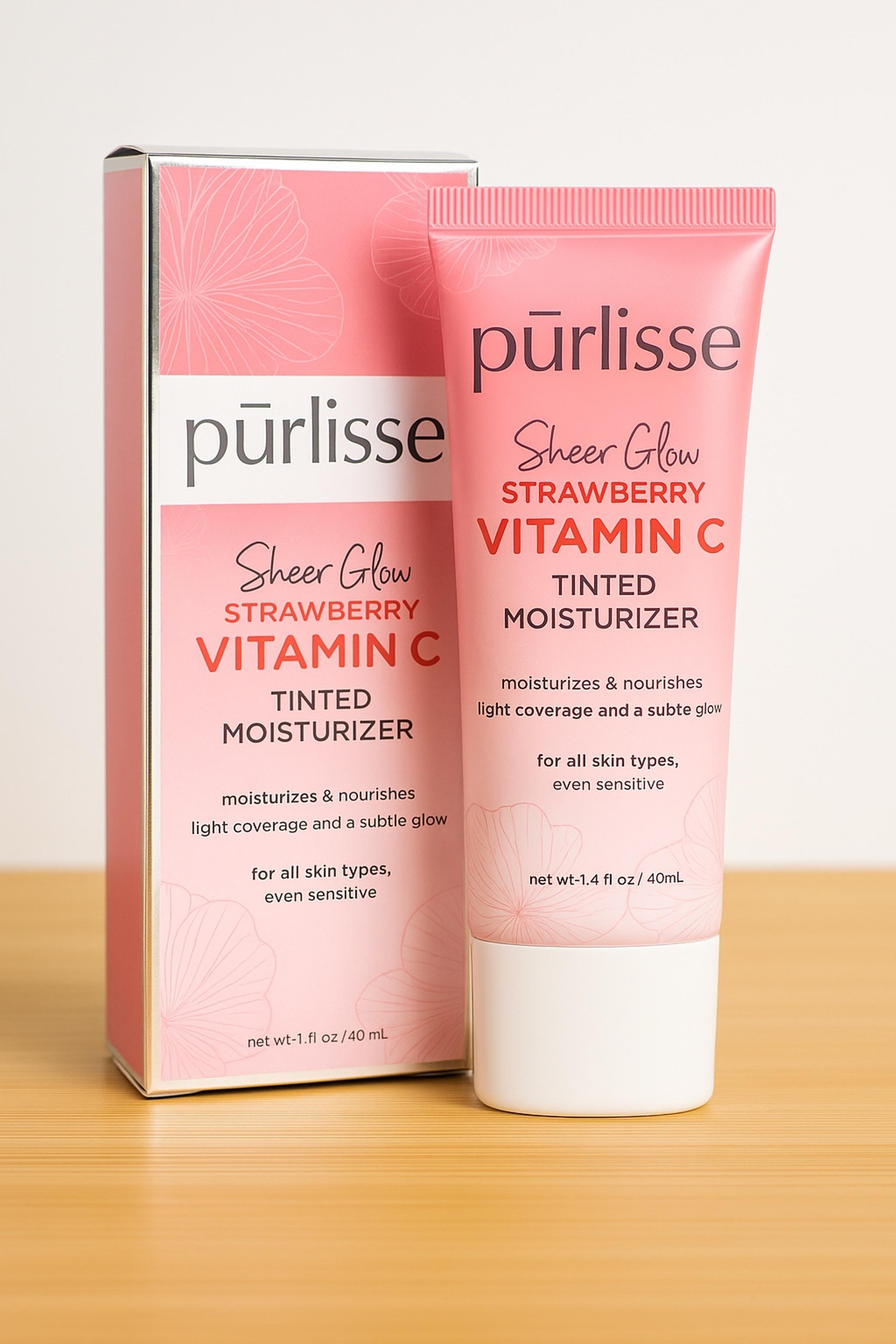 Purlisse Sheer Glow Strawberry Vitamin C Tinted Moisturizer - Fair - 1.4 fl oz