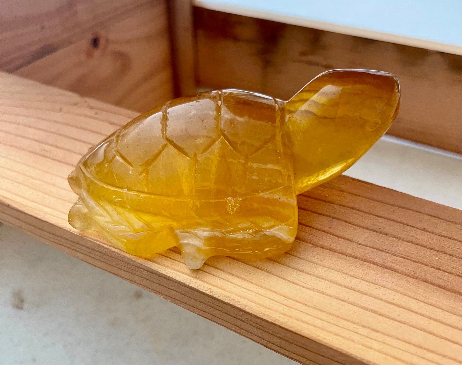 Authentic Citrine Crystal Turtle 15.7 ounces 4.5 inches long