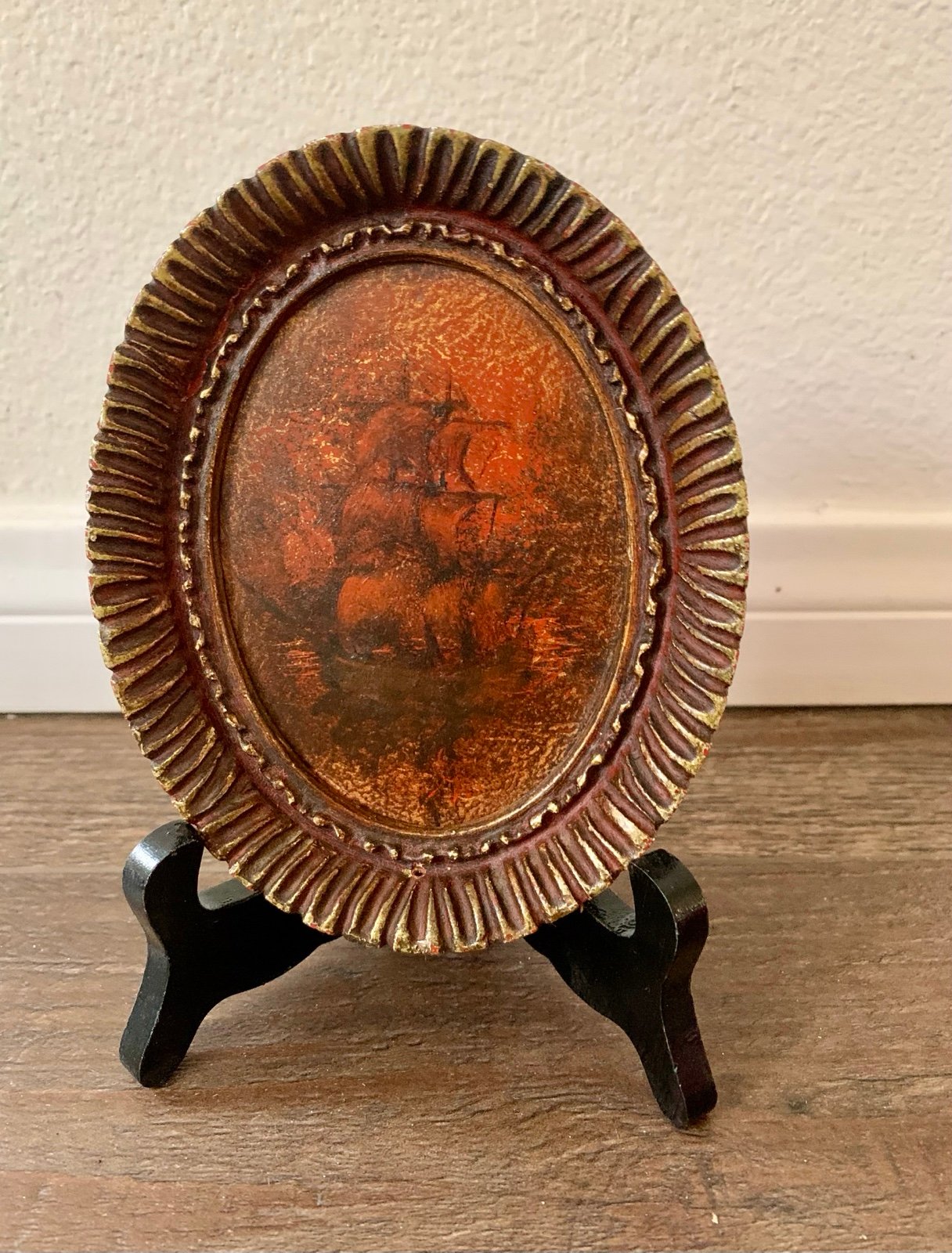 Vintage Antique Wall Art Italy 4.5/6 “