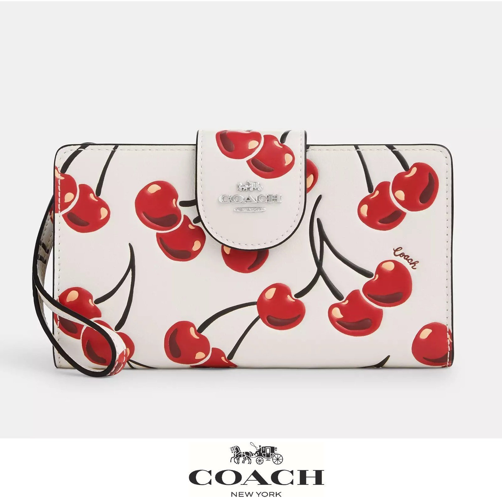 NWT ❤️ Coach Phone Wallet With Cherry Print