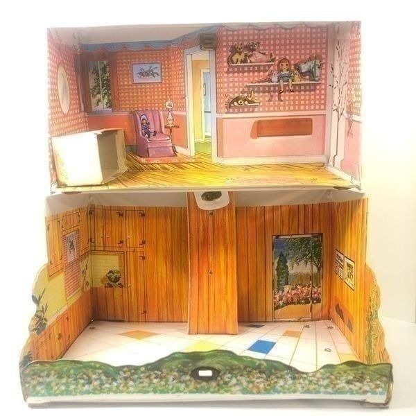 vintage 1960s ideal vinyl folding ranch dollhouse carry case HTF
