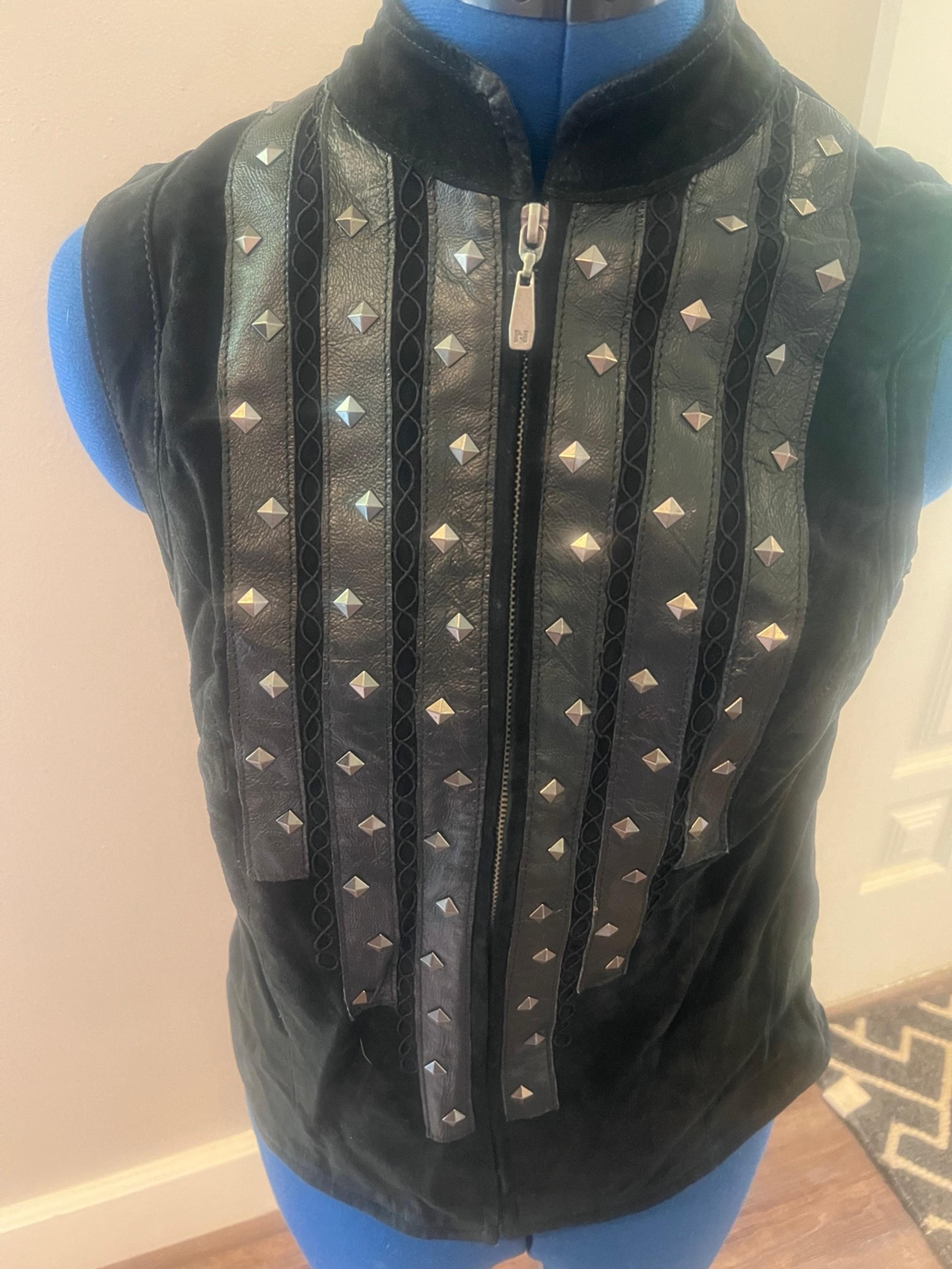 Women's Studded Zip Front Statement Vest - Peter Nygard