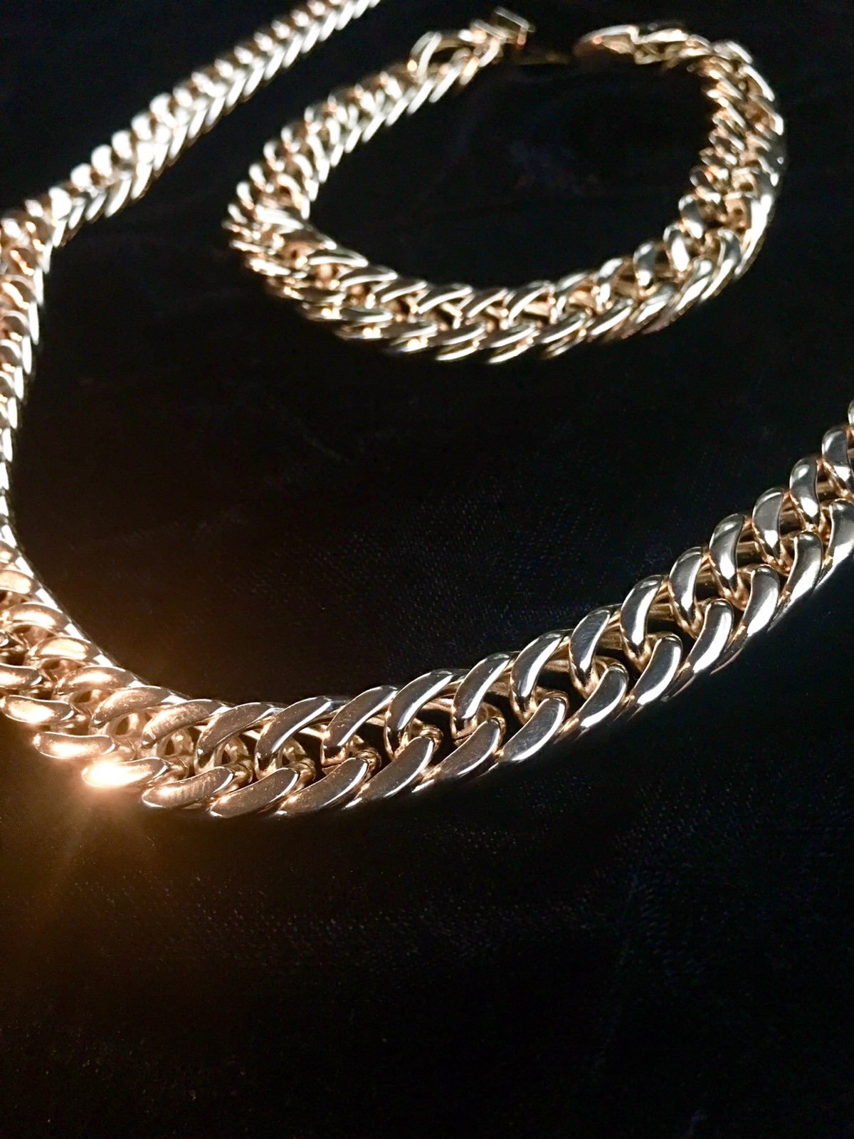 DOUBLE CUBAN LINK CHAIN 18K GOLD ITALY