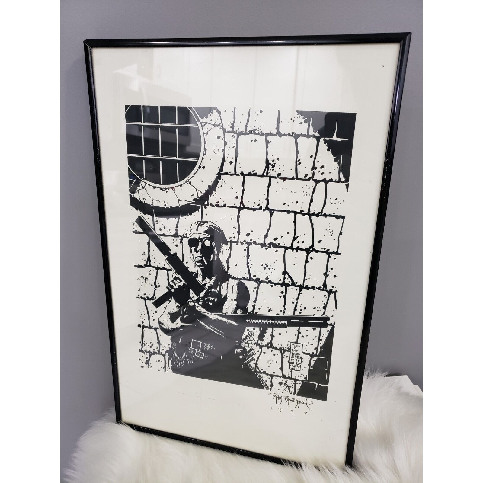 RARE SIGNED Vintage Timothy Bradstreet 1995 Framed Comic Book Art Artist