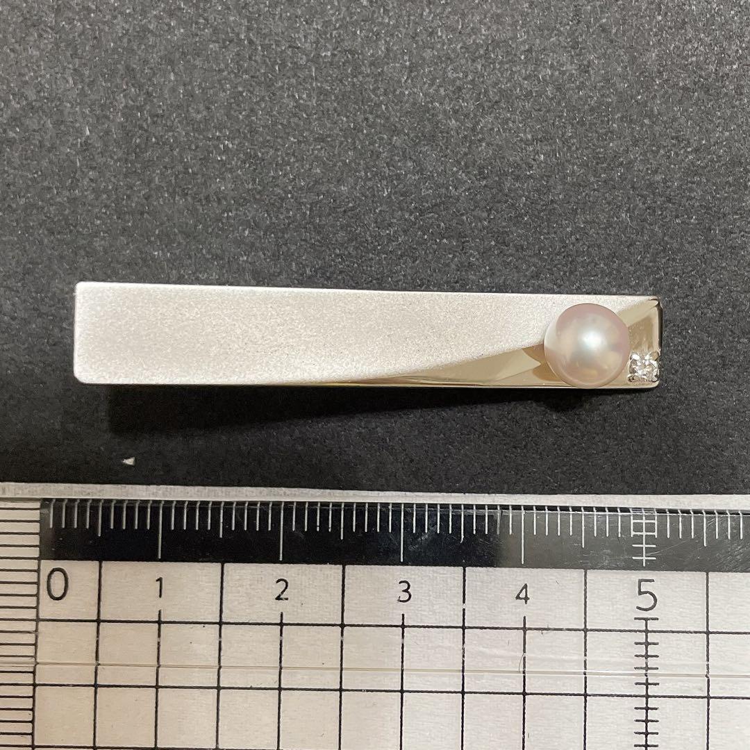 TASAKI Pearl × Diamond Silver Tie Pin