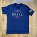 Under Armour Shirt Mens XL Blue Project Rock Home Of The Brave Flag Workout Gym