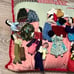 Vintage Peruvian Arpillera Feria 3D Folk Art Handmade Tapestry Pillow Crochet