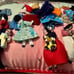 Vintage Peruvian Arpillera Feria 3D Folk Art Handmade Tapestry Pillow Crochet