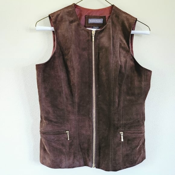 BANANA REPUBLIC BROWN SUEDE LEATHER VEST SIZE 2