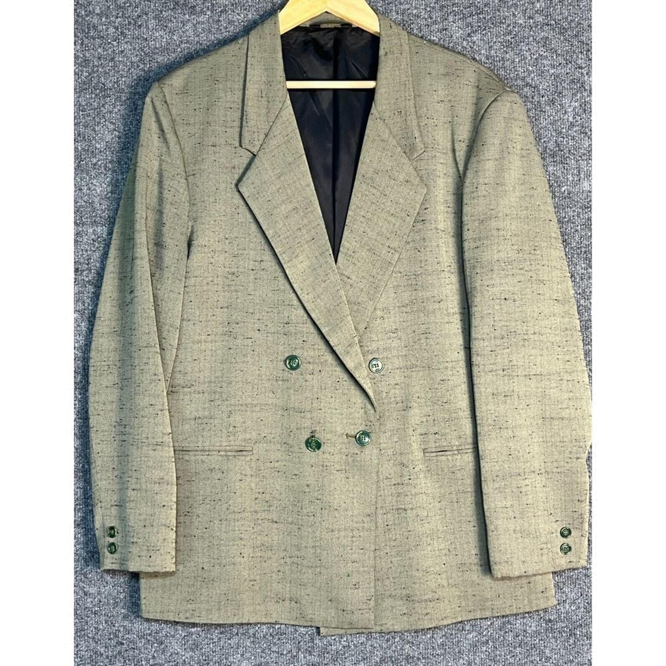 Vintage City Streets Blazer Sport Coat Double Breasted Jacket Lined Notch Sz 42