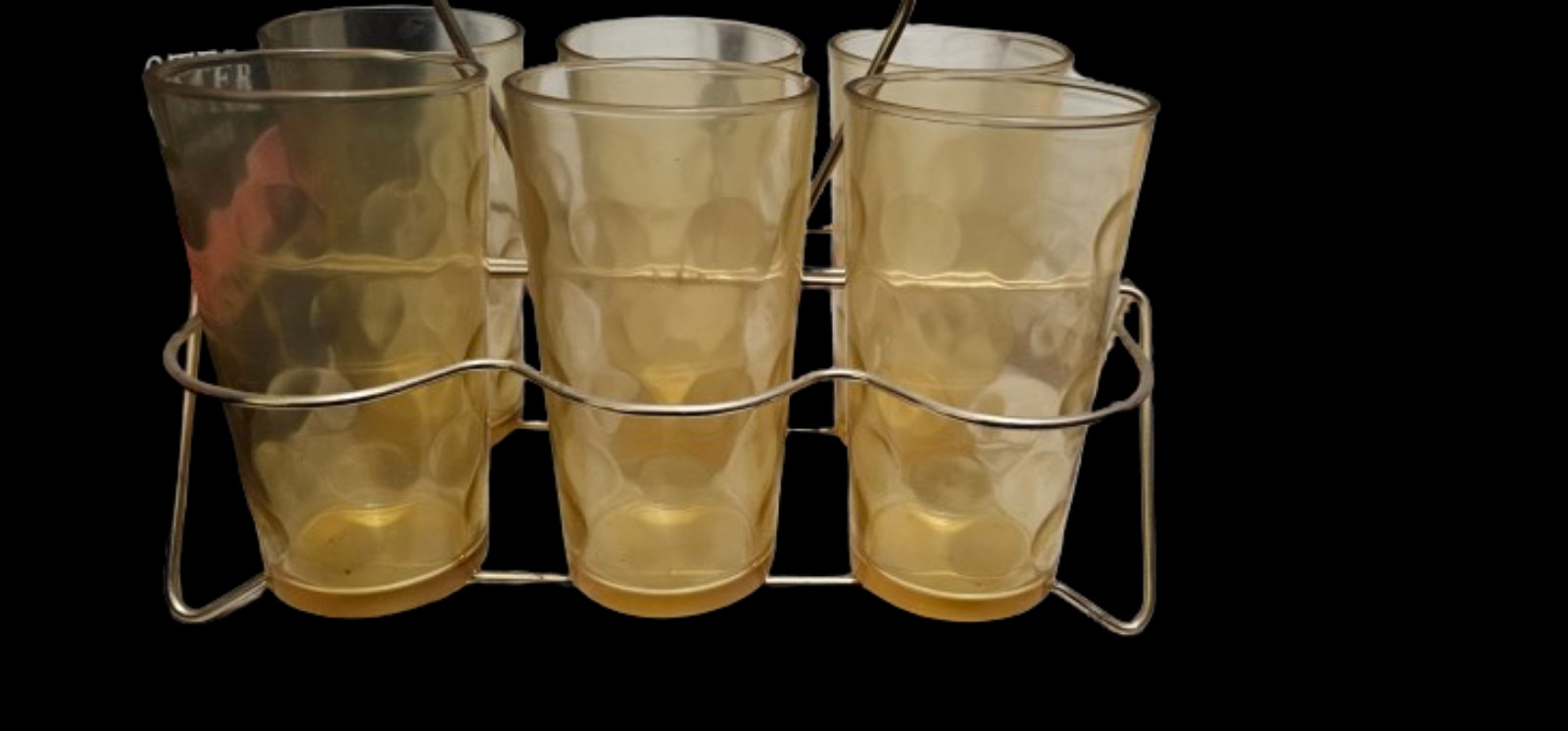 Vintage MCM Set of 6 glasses with Caddy