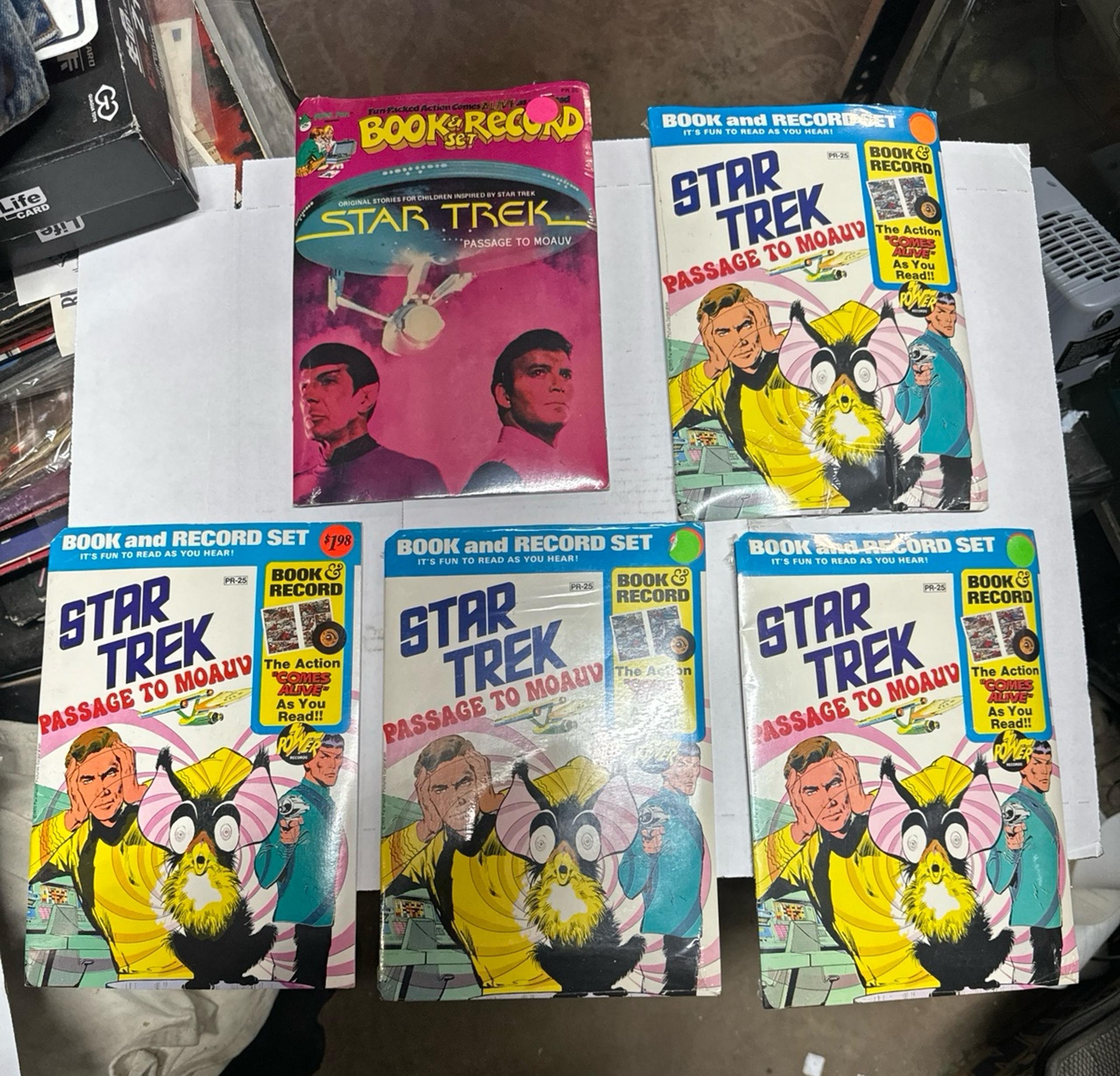 Star Trek vintage record and books sets of 5