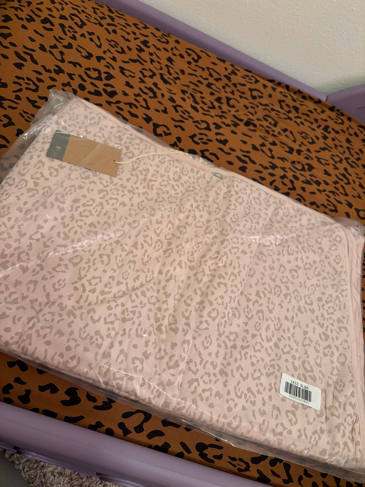 Blush leopard small leopard toddler blanket