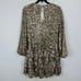 Antonio Melani Angel Sequin Mini Dress Ruffle Gold Long Sleeve Party US 4 NWT