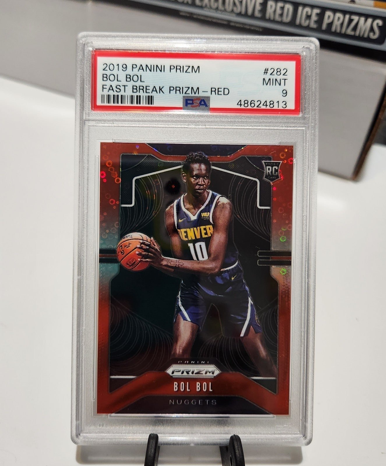 PSA Graded 9 Mint 2019 Panini Prizm Bol Bol Fast Break Red Prizm 019/125