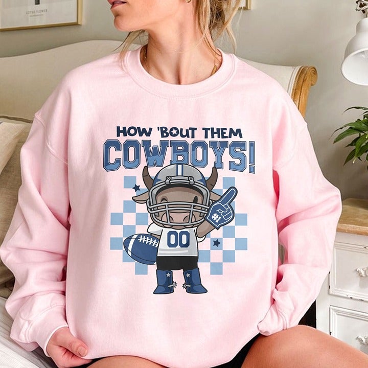 Cowboy football Sweatshirt How Bout Them Cowboys Crewneck Cowboys Hoodie Dallas