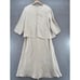 Vintage Talbots Dress Womens 16 Petite Beige Linen 3/4 Sleeve Jacket A Line Knee