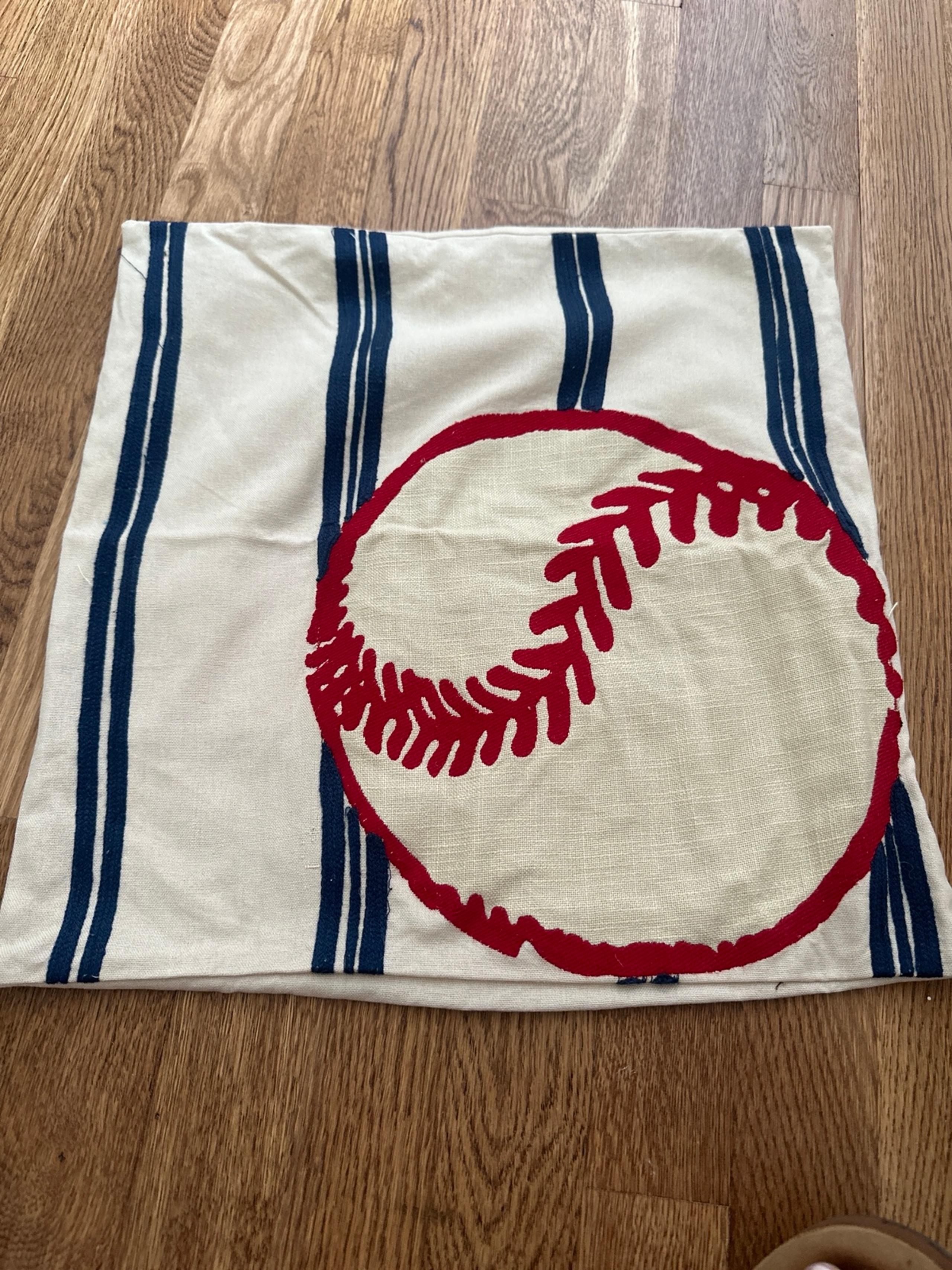 Pottery Barn Kids 16x16 Baseball pillow cover