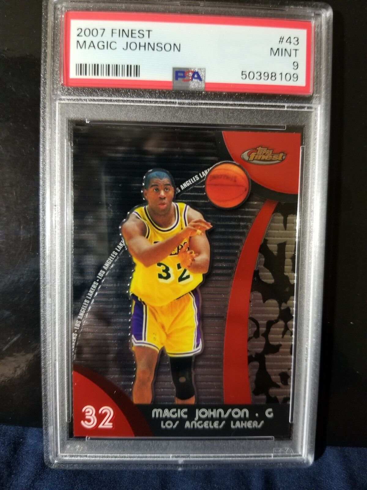 2007 Finest 43 Magic Johnson PSA 9 POP 3- lakers upcoming doc and showtime hbo