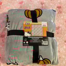 Hello Kitty Gray Halloween Pumpkin Blanket Full Queen Throw Sanrio 90x90