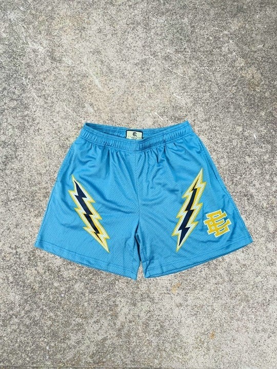 Eric Emmanuel EE lightning bolt shorts “Carolina blue” size large