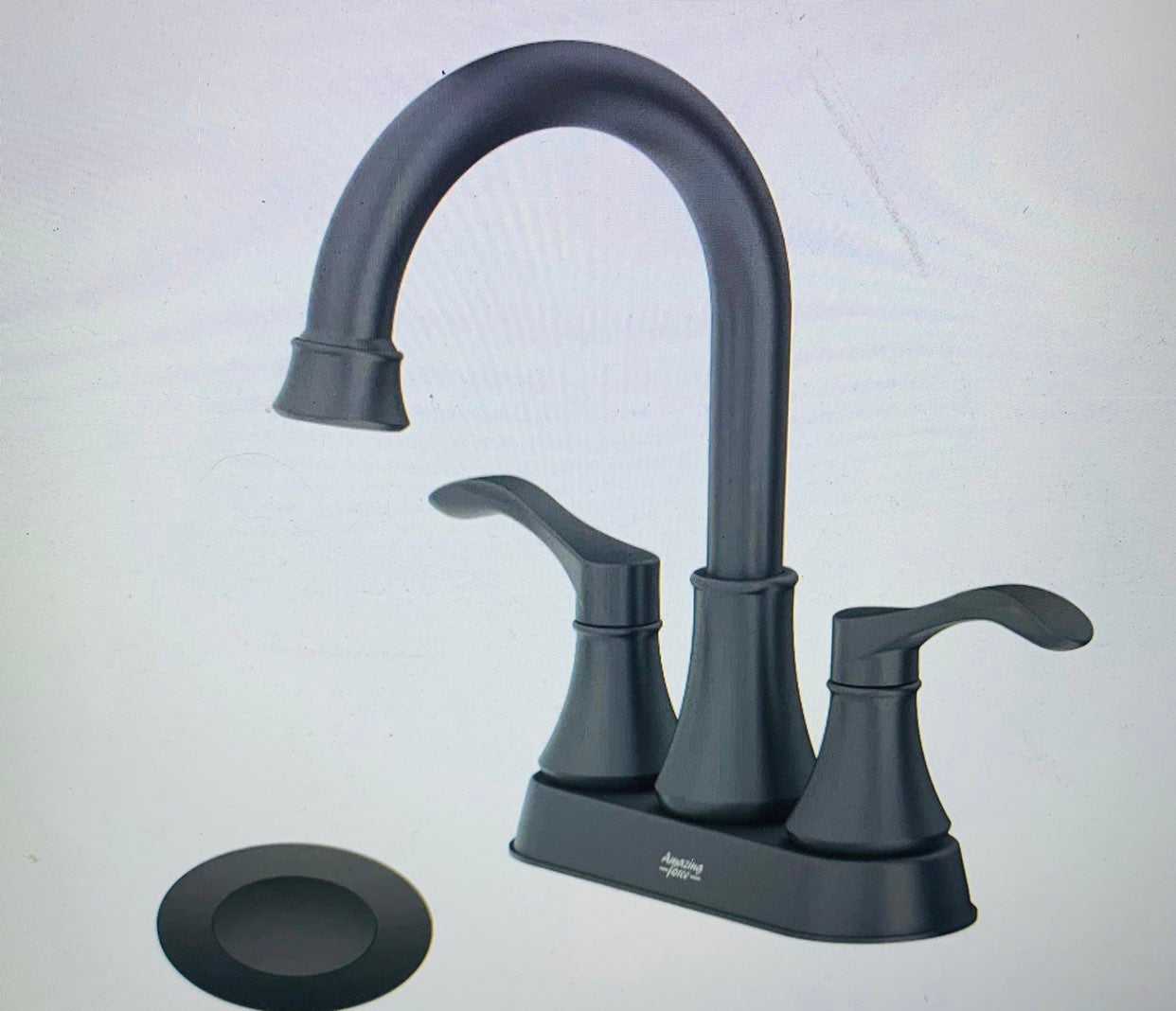 Black Matte Bathroom Faucet w/ Drain