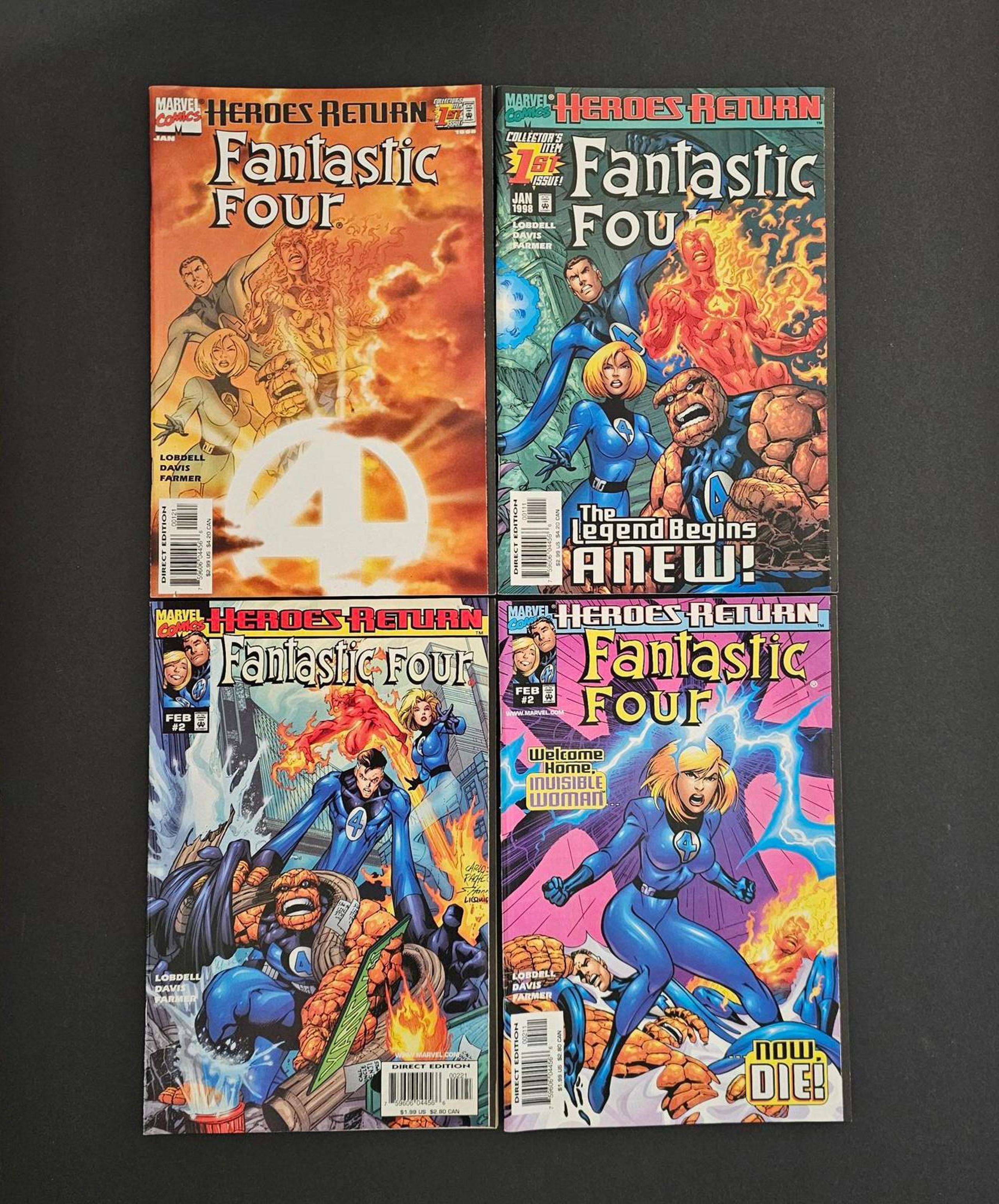 Fantastic Four Vol 3 #1-9 +2 Variant Covers 11 Vintage 1998 Marvel Comic Books