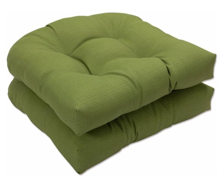 New round corner wicker patio cushion seat set of 2