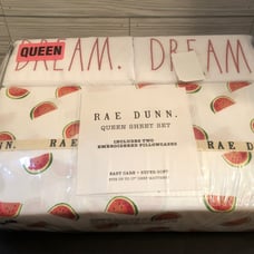 Rae Dunn Queen 4 piece bed sheet in Watermelon Dream design BNWT