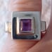 Vtg.1970's Sterling silver Amethyst stone square shape ring- sz6