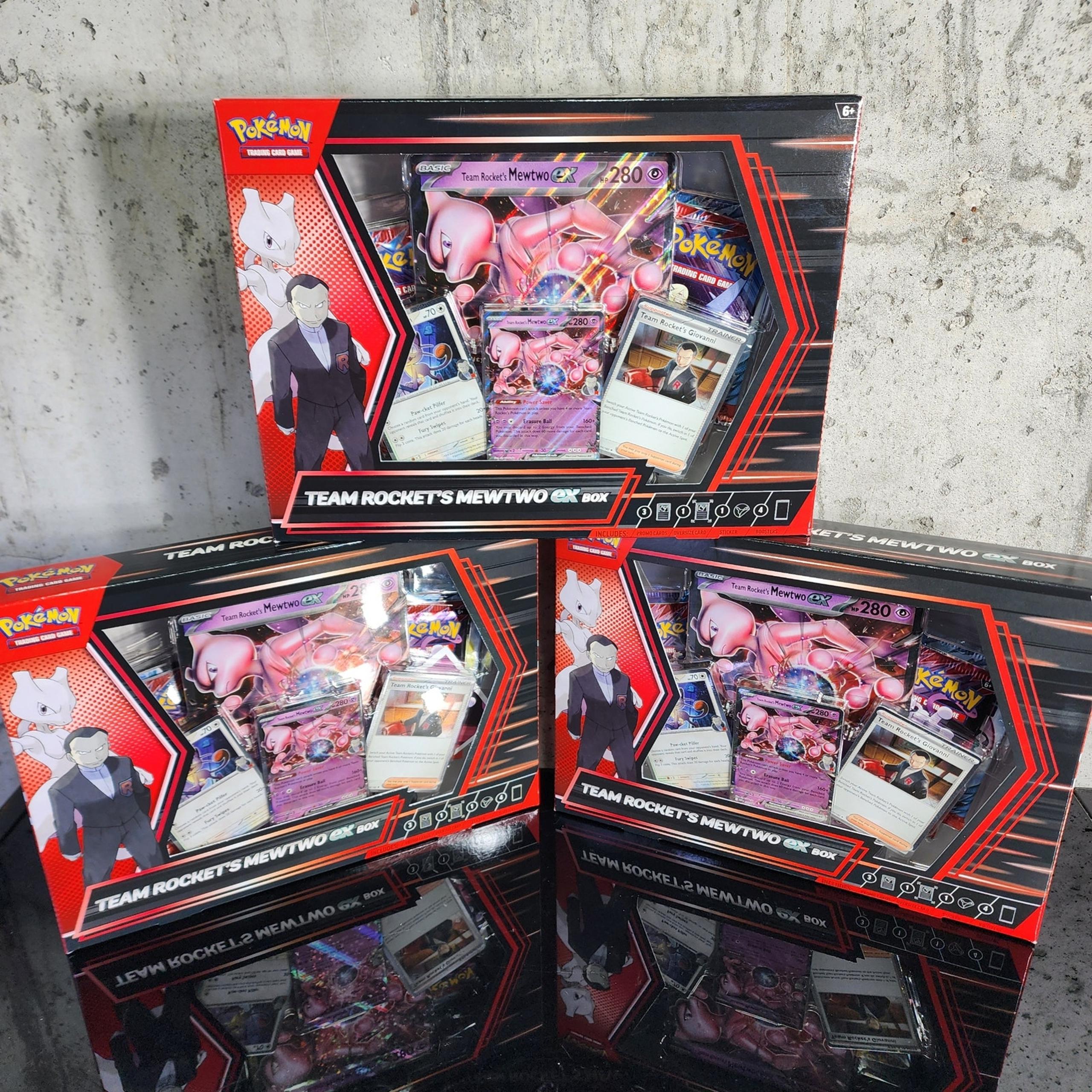3x Team Rocket's Mewtwo EX Box Factory Sealed Fast Ship