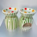 Yankee Candle 2012 tealight Tart Warmer RARE Striped Green & White Set Of 2
