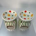 Yankee Candle 2012 tealight Tart Warmer RARE Striped Green & White Set Of 2